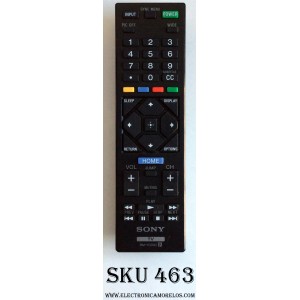 CONTROL PARA TV / SONY 1-492-065-11 / RM-YD092 / MODELO KDL-40R450A / KDL-46R453A / KDL-40R350B / KDL-40R380B / KDL-32R330B / KDL-32R300B 	
